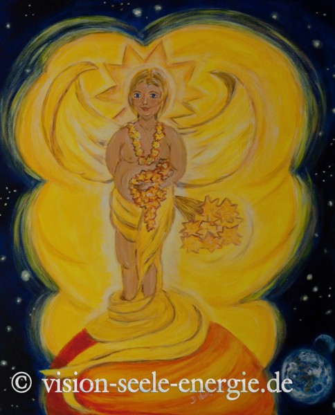 Happy Angel - 50 x 60 cm - Original-Bild auf Leinwand-Keilrahmen