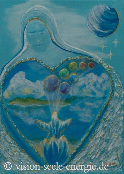 Segnung im Licht der Klarheit - 30 x 40 cm - Original-Bild auf Leinwand-Keilrahmen