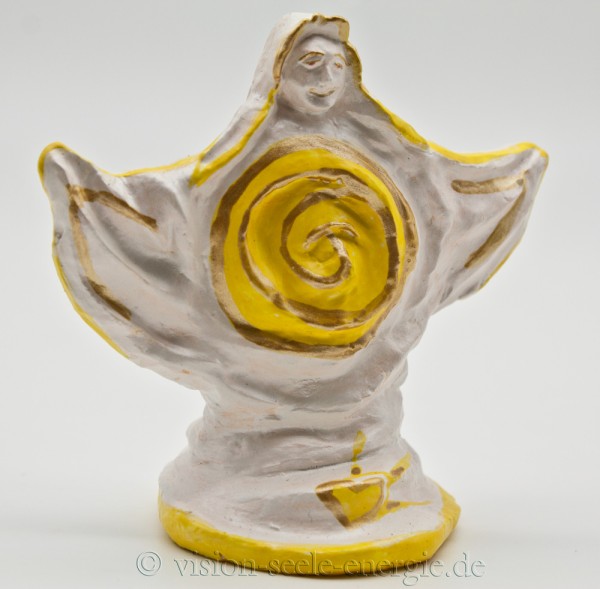 Engel des Solarplexuschakras - Skulptur aus luftgetrockneter Modelliermasse