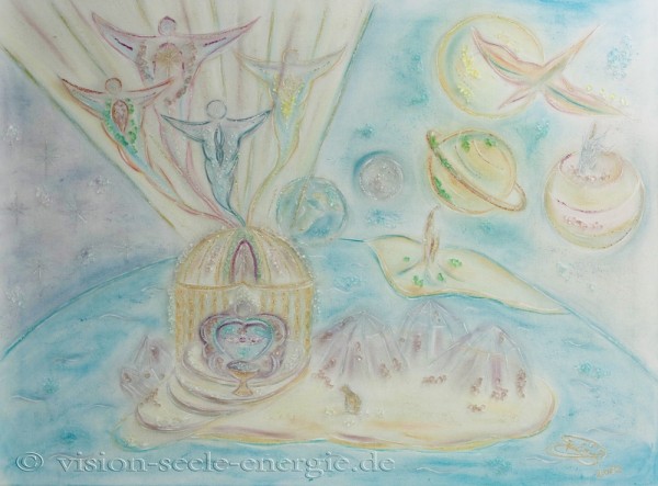 Kosmische Befreiung - 80 x 60 cm - Original-Bild auf Leinwand-Keilrahmen