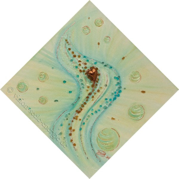 Herzensfluss - 50 x 50 cm - Original-Bild auf Leinwand-Keilrahmen