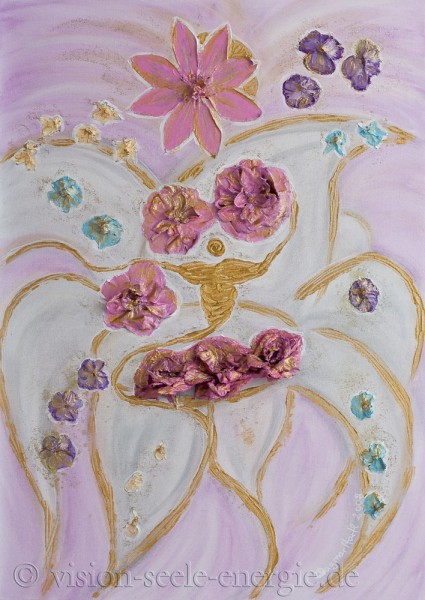 Blume des Lebens - 50 x 70 cm - Original-Bild auf Leinwand-Keilrahmen